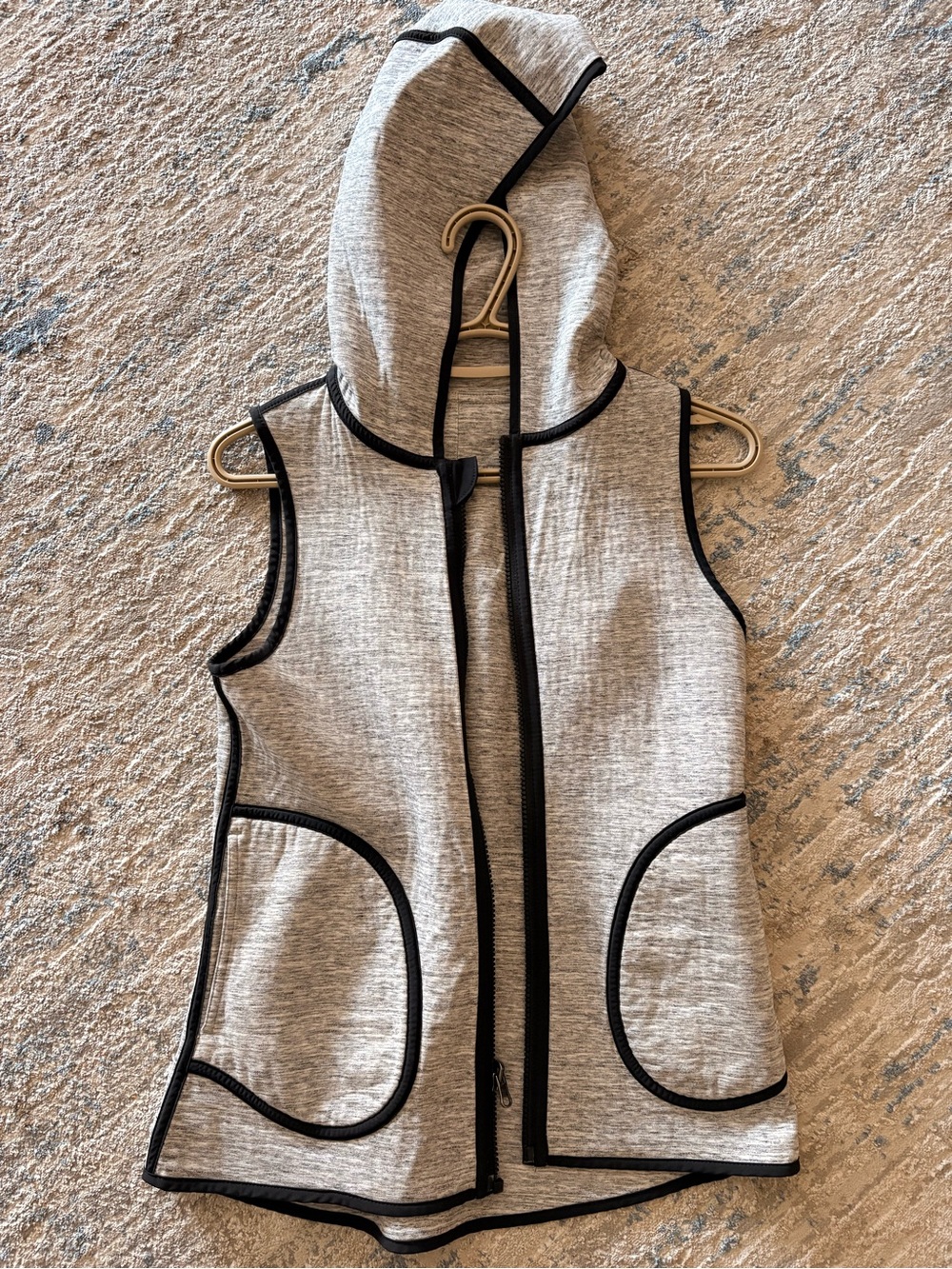 lululemon athletica Heather Gray Hooded Vest with Black Trim